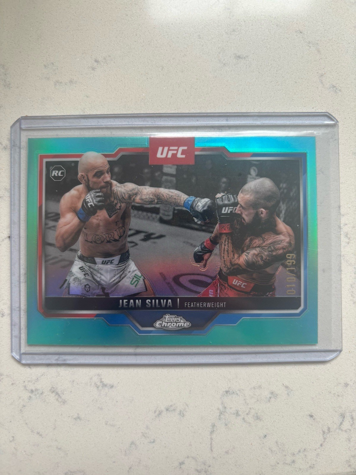 2025 Topps Chrome UFC Jean Silva Aqua Refractor  /199 #56 (RC)