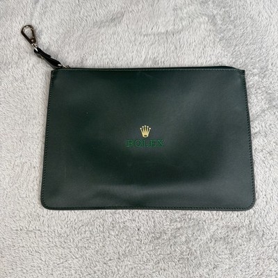 Rolex Promotional Green Zippered Pouch / Travel Case Made In Italy