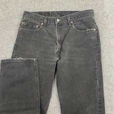 Vintage 90s Levis 505 Black Jeans Men 34x32 Fit 32x32 Denim Straight USA Work