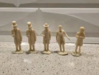 4 vintage Marx cream plastic 54mm American Civil War leaders toy soldier figures