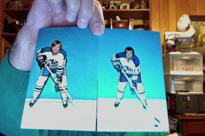 2 CLEVELAND CRUSADERS VINTAGE PLAYER POSTCARDS  JIM WISTE DOUG BRINDLEY