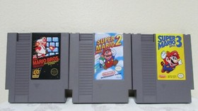 Nintendo NES Games Cartridge Super Mario Bros. 1, 2, 3 Authentic Tested Working