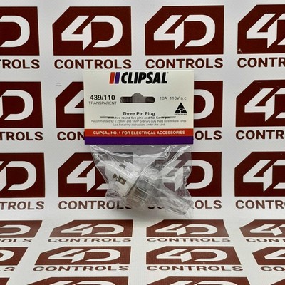 439/110 | Clipsal | PVC Plug Top 10A 110V Straight 2 x Round Live Pin, Sealed