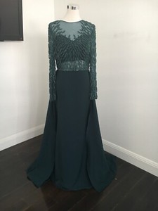 emerald green embellished dress