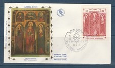 MONACO  enveloppe 1er jour tableau croix rouge du BF 7  de 1973