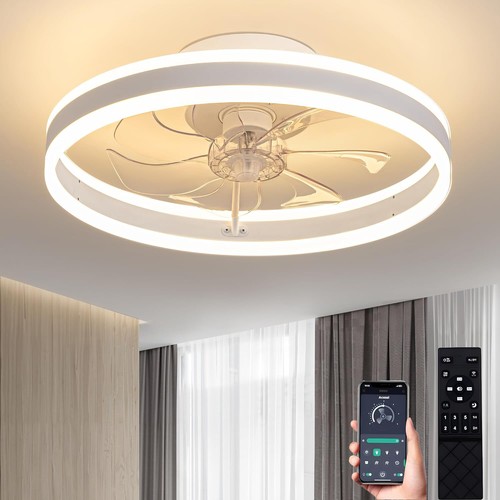 20'' Ceiling Fan With Light Wind Speed With Smart APP Remote 3 Colors Dimmable - Picture 9 of 14