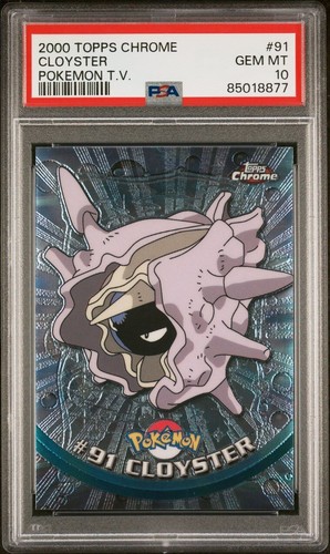 Cloyster #91 - Topps Chrome Pokemon TV Holo Foil 2000 - PSA 10 Gem Mint - Picture 2 of 3