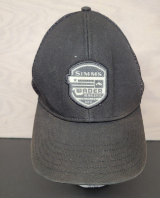 Simms Fishing Hat Cap Snapback Denim Feel Outdoor Core Adjustable Grayish Fading