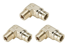 (3) Parker 169PMTNS-6-2 PTC Male Rigid 90° Elbows 3/8" OD TUBE X 1/8" MALE NPT