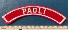 Vintage PAOLI Boy Scout Red & White Community Strip PATCHES BSA RWS Scouting
