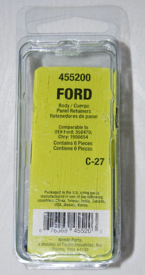 Nuevo en caja Needa Parts Body 6ct retenedores de panel negro para vehículos Ford Chrysler 455200 Foto 4 de 4