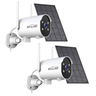 2PK Solar Camera 1080P HD Outdoor Wireless WiFi Solar Battery Security Camera