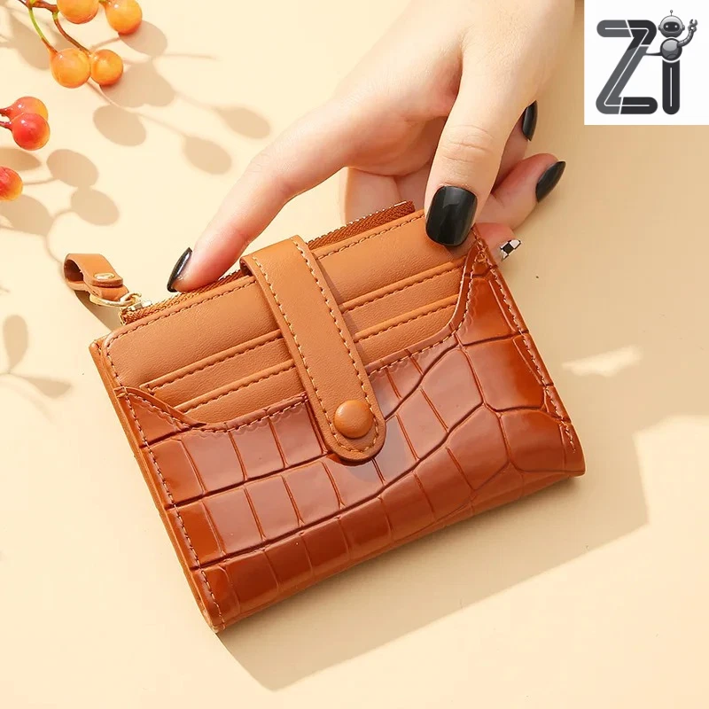 beautiful Leather Small Indexer Women's Genuine Leather Small Wallet RFID Coins - Image 4 of 4