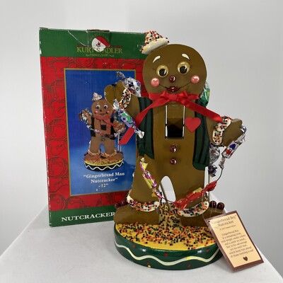 Kurt Adler Gingerbread Boy Nutcracker VTG 2001 Artist Nanette Hilton 12 