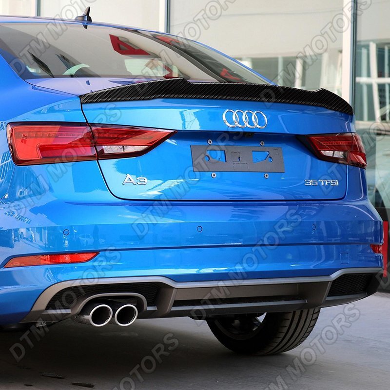 For 2014-2020 Audi A3 S3 RS3 Sedan V-Type Real Carbon Fiber Rear
