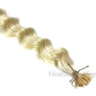 25 Deep Wave Curly I Tip Micro Link Remy Human Hair Extensions Platinum Blonde
