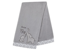 Elephant Tribe Soft Appliqued Baby Blanket in Grey by NoJo