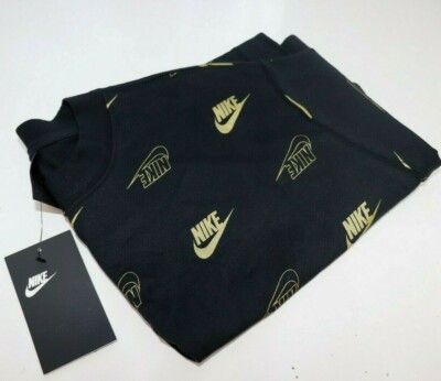 nike black and gold crop top