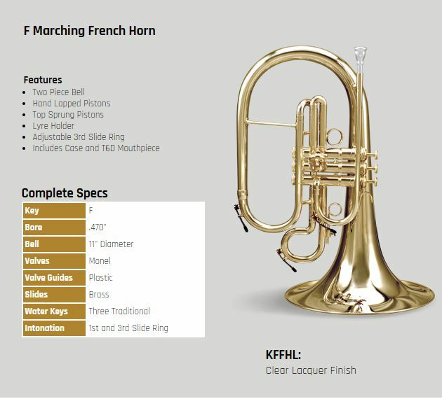 Kanstul / Tama KFFHL 284 Marching F French Horn Lacquer, ***NEW