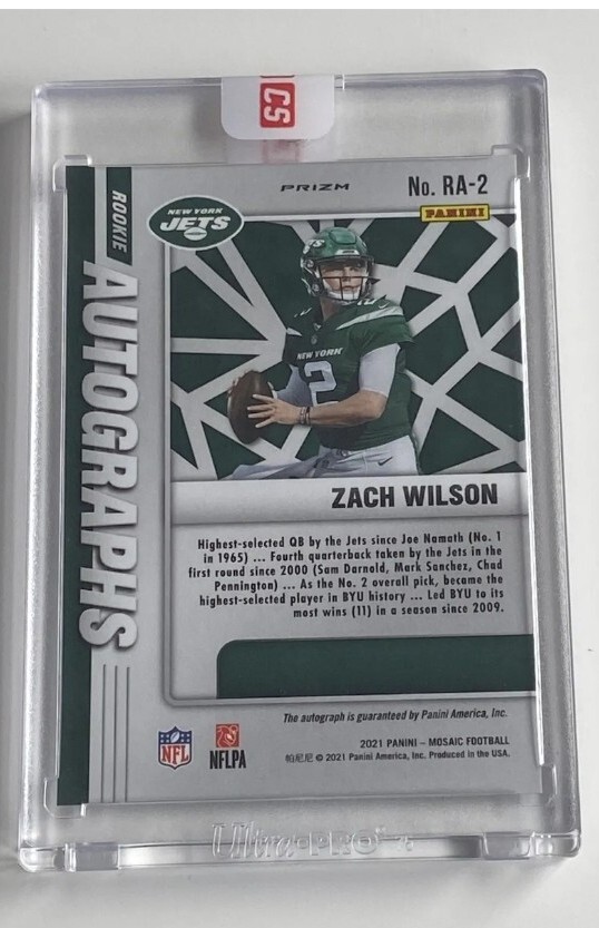 Zach Wilson JETS QB 2021 Panini MOSAIC PRIZM *RARE AUTOGRAPH* ROOKIE RC