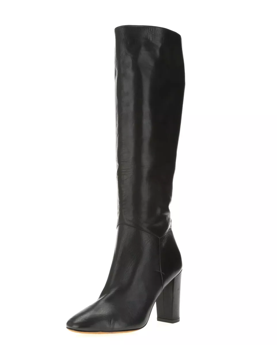 Ladies black leather knee top high boots size 5