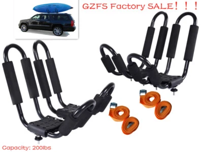 FDB 2 Pairs Canoe Boat Kayak Roof Rack Car SUV Truck Top Mount Carrier J Cross Bar