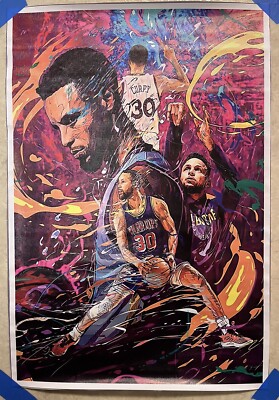 Stephen Curry Golden State Warriors NBA   Canvas Poster Wall Art Man Cave 16x 24