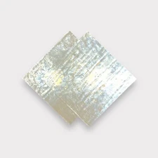 2 Pack Crystal White Prisma COE 96 Fusible Glass Sheets / Mosaic Squares