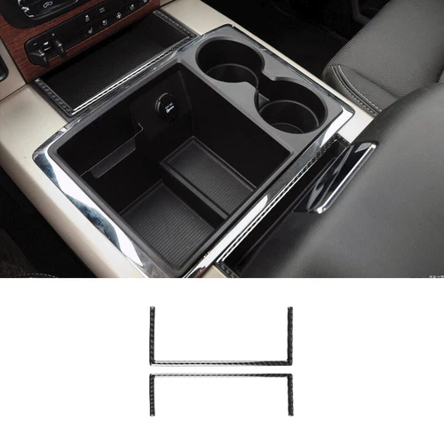 Real Carbon Fiber Console Storage Box Panel Frame Trim Strip Fits 09-15 RAM 1500