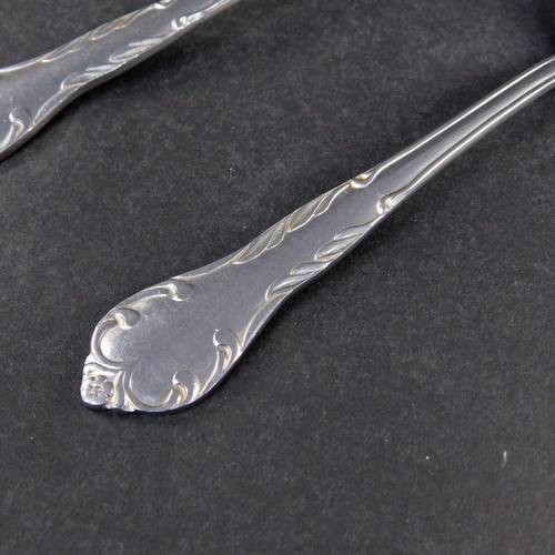 Serving Spoons Stainless Georgian Era Floral pattern Japan Lot of 3 - Picture 4 of 8