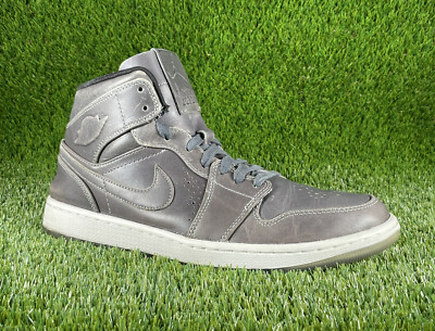 RARE?Nike Air Jordan 1 Mid Nouveau Wolf Grey Leather 