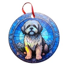 Lhasa Apso 1 Design Holographic Dog Ornament