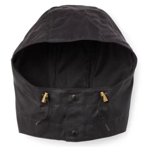 Filson Tin Cloth Hood 20232843 Cinder Grey Black Waxed Removeable Replacement - product detail image 3