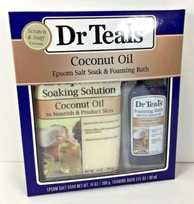 Dr Teal's Epsom SALT SOAK FOAMING BATH Body Set COCONUT Oil ... Dr Teal's Epsom SALT SOAK FOAMING BATH Body Set COCONUT Oil ...