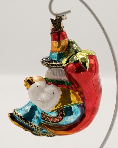 2007 Neiman Marcus Mexican Santa Sombrero Hot Chilli Pepper Blown Glass Ornament - Picture 9 of 13