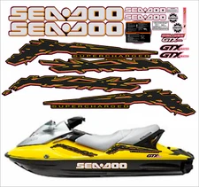 SEADOO GTX 2003 Graphics / Decal / Sticker Kit BLACK AND YELLOW