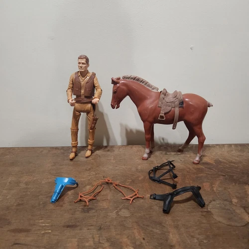 Vtg Marx Johnny West Horse Accessories Toy Western Farm Country Brown Holster