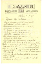 1926 MILANO IL CANZONIERE Arturo TOFANELLI "Difenderemo la poesia" - AUTOGRAFO