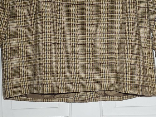 Norton McNaughton Wool Blend Cream Brown Gold Plaid Coat 10 Vintage - Picture 7 of 10
