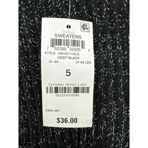 NWT Epic Threads Girls Sz 5 Black/Silver Metallic Threads Dressy Sweater - Picture 4 of 5