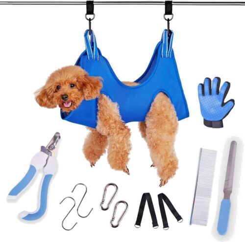 Pet Grooming Hammock Kit - Harness Restraint Bag Helper Breathable for Dogs Cats