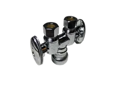 1 Pack XFITTING 1/2" Push Fit X Dual 3/8" OD Comp Straight Stop Valve