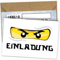 16Er Set Ninja Einladungskarten Kindergeburtstag MäDchen & Jungen Geburtstag