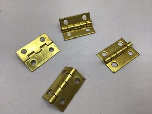 small Solid Brass Hinges - set of 4 - 4 hole - 1 " x 3/4"