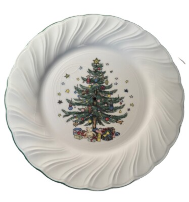 Nikko Christmas Time Spode Tree 2-Tier Tray Plates Happy Holidays