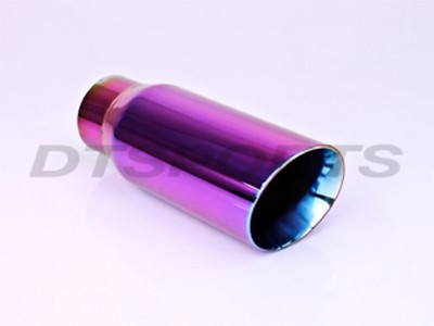 DT-24113AP CASE EXHAUST TIP PURPLE BURN DOUBLE WALL 2.25'' INLET 3'' OUTLET 8''LONG