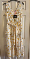 Ladies Very Tiered Maxi Dress Broderie Anglaise White Cream size 14