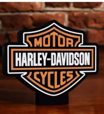 Harley Davidson 3D Printed Light Up LED Lamp Light Box Neon Sign 