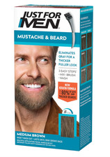 Just For Men Mustache  Beard, Beard Coloring for Gray Hair with Brush M35 Pack1
