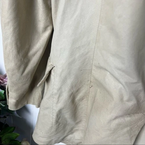 Paul Smith Leather Jacket Blazer Mens Medium 40 Taupe Made In Italy Sport Coat image 9